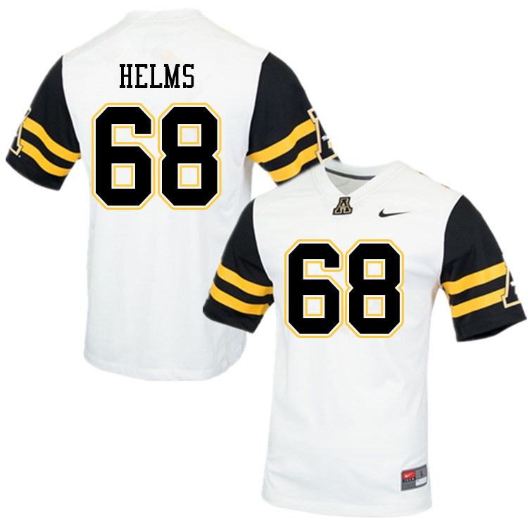 Men #68 Isaiah Helms Appalachian State Mountaineers College Football Jerseys Sale-White